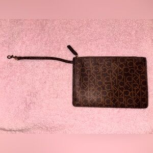 Calvin Klein Monogram Brown Pouch Authentic  NWOT
